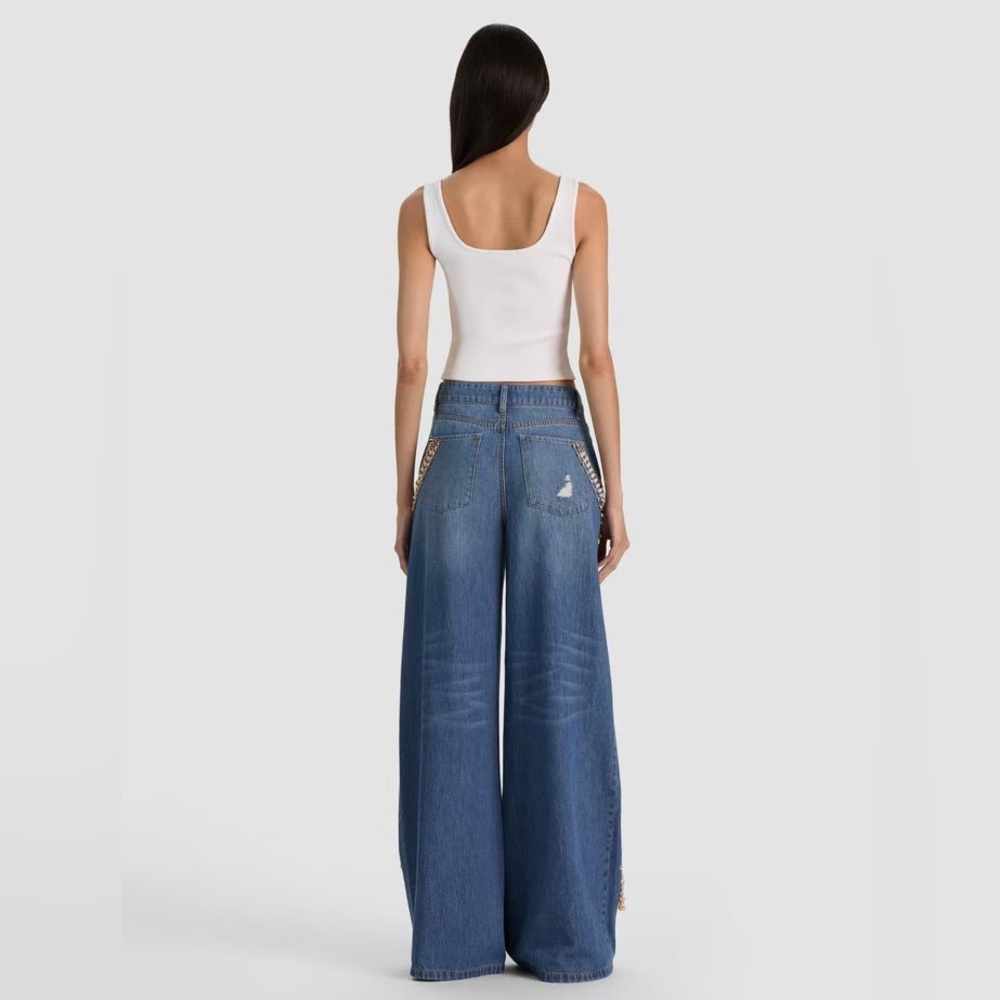Alice + Olivia Harper Embellished Ripped Jeans - NWT - Picture 14 of 14